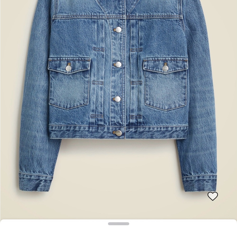 J. Crew Pleated Denim Lady Jacket.sz M gently used - Picture 2 of 13
